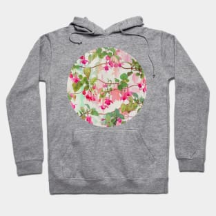 Rainbow Fuchsia Floral Pattern Hoodie